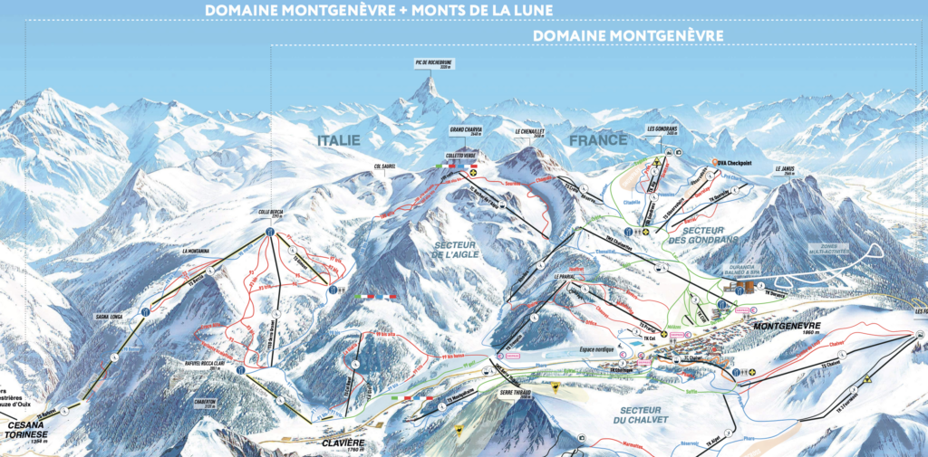 Plans des pistes de ski de montgenevre